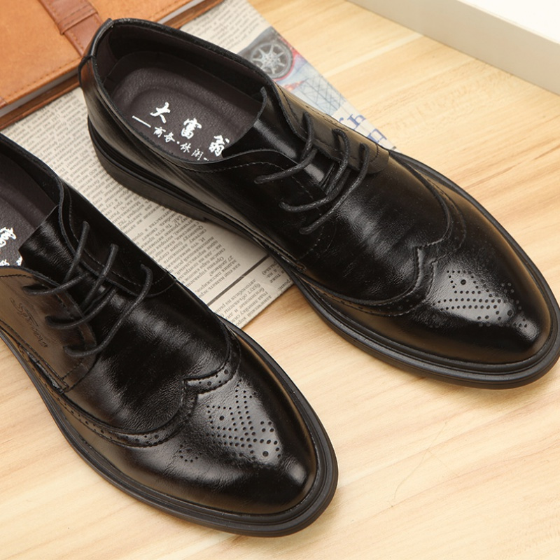 迈凯恩布洛克男鞋系带鞋伴郎皮鞋男士上班鞋工作鞋版商务婚鞋大码新郎
