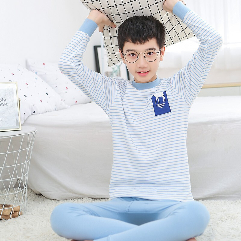 波迷娜(BOMINA)青少年半高领内衣套装男孩领秋衣秋裤12初中学生13男大童15岁