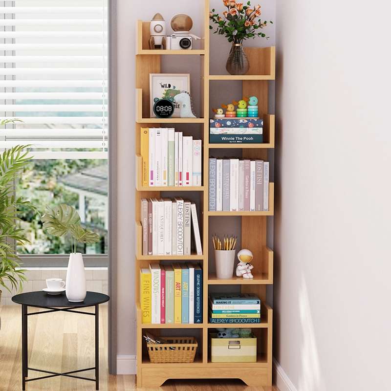 简易儿童书架靠墙落地小型网红置物架简约现代家用书柜家用收纳架