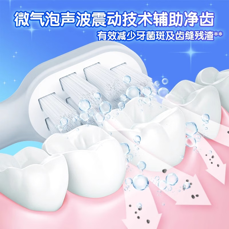 冷酸灵贝乐乐儿童声波电动牙刷套装(2-12岁)充电款(天天)高清大图
