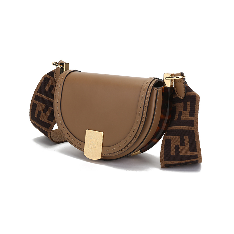 芬迪fendi女士moonlight系列皮革单肩斜挎包马鞍包8bt346agwz