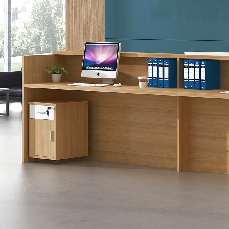 绵冠MIANGUAN前台接待台简约现代咨询迎宾收银台前台办公桌吧台办公室柜台高清大图