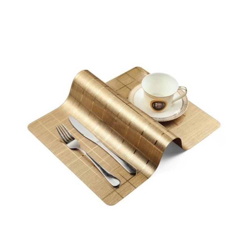 pvc欧式西餐垫餐桌餐垫桌垫桌布茶几布防水防油免洗防滑田字格绿色