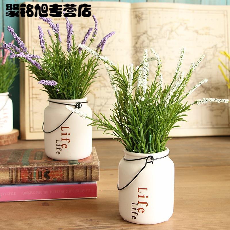 假花 仿真植物 塑料花 仿真花 装饰花 客厅房间装饰品摆设 摆件 花束套装-life-紫色
