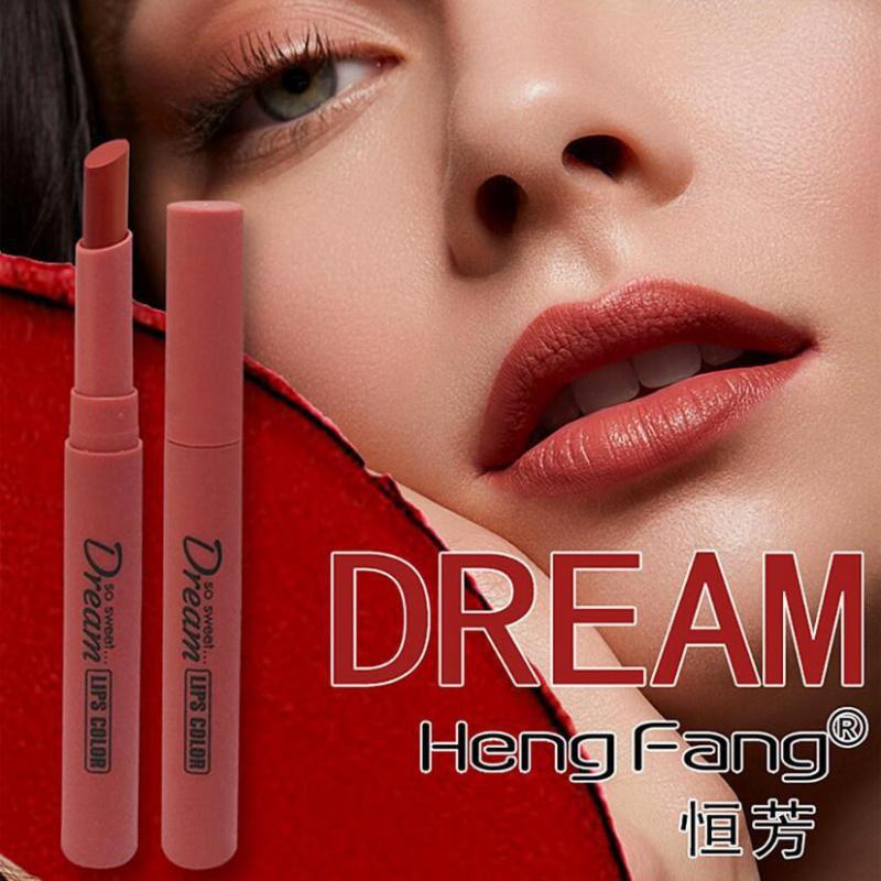 恒芳丝绒哑光显色口红保湿锁色唇膏南瓜色吸血鬼色不沾杯口红