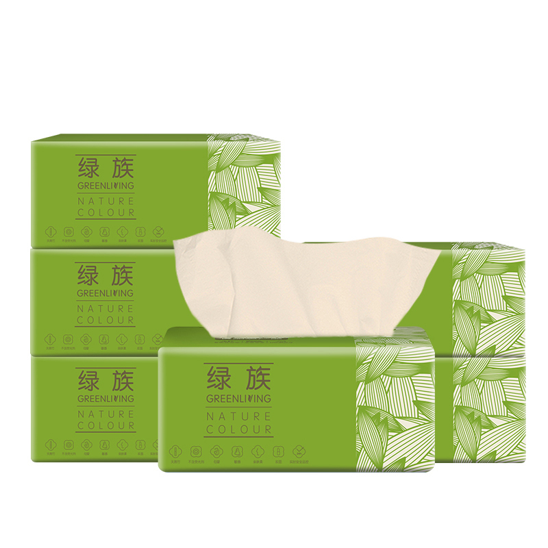 绿族本色抽纸纸巾15包家用面巾手纸卫生纸实惠家庭装整箱