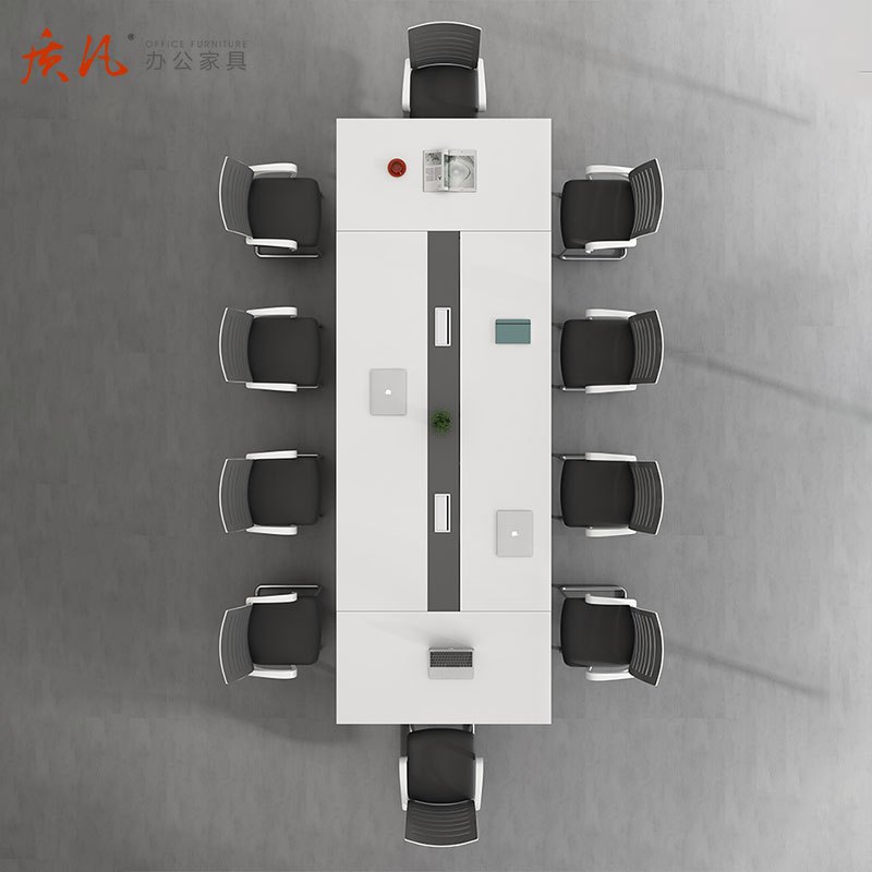 质凡 钢架会议桌长条桌简单现代会议桌 4000*1500*750
