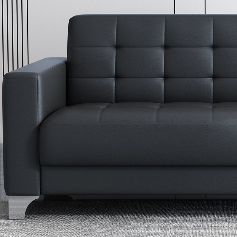 鑫金虎 现代简约办公西皮沙发商务会客接待三人位沙发