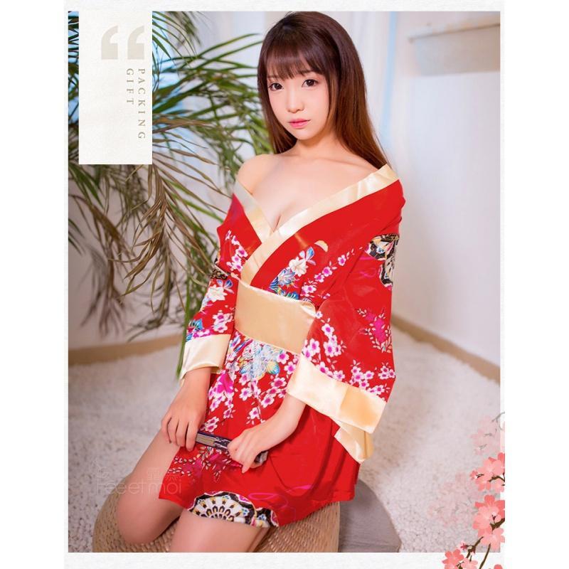 3月 性感深V和服睡衣浪漫日式诱惑性感睡袍情趣内衣套装