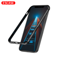 ESCASE 苹果12边框壳iPhone12mini防摔保护套12Pro金属加厚软内衬ProMax创意个性潮牌新款曜石黑