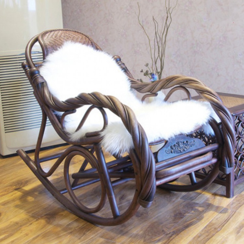 澳洲羊毛椅垫躺椅垫摇椅坐垫羊毛沙发垫北欧藤椅主播皮毛一体装饰_1高清大图