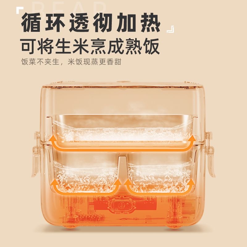 小熊加热饭盒可插电加热电热饭盒保温上班族便携便当盒办公室神器高清大图