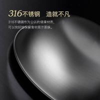 德国康巴赫 煎炒两用锅不粘锅316L不锈钢蜂窝不粘炒锅煎锅煤气灶电磁炉通用家用不沾炒锅 30cm