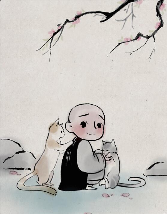 [醉染正版]正版 一禅小和尚 青春励志暖萌幽默鸡汤超可爱治愈文学 中国古典水墨风卡通动漫画手绘本小说职场励志成长高清大图