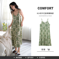 猫人吊带睡裙女款新款夏季带胸垫薄款大码可外穿高级感连衣裙 M MLS-H67002AX
