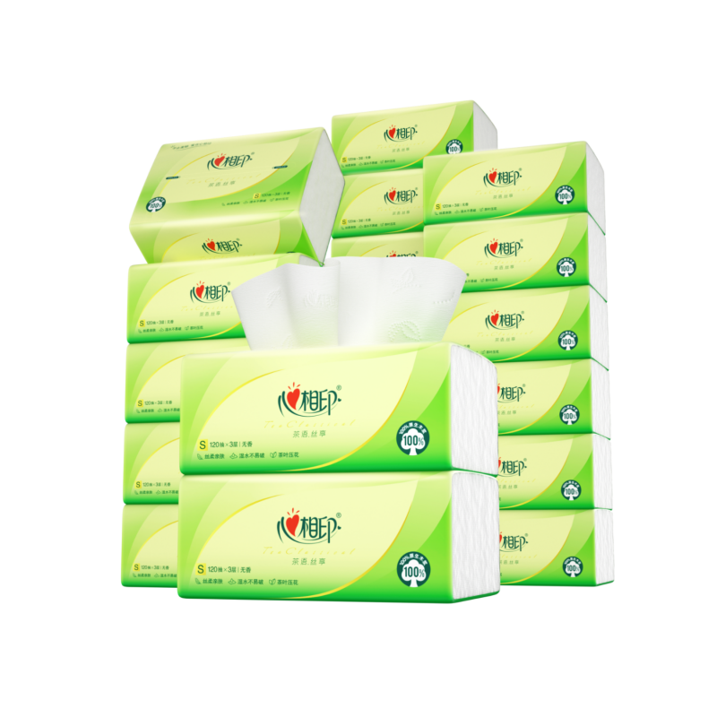 心相印抽纸【肖战同款】茶语丝享3层120抽*18包真S码 柔厚亲肤 纸巾整箱DT15120