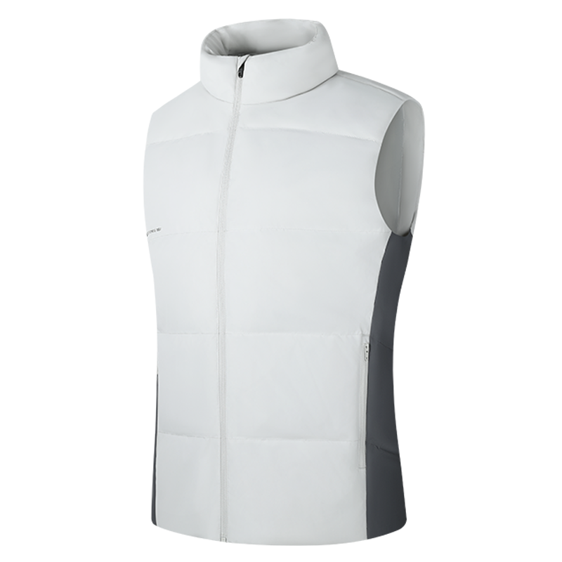 361°雨屏羽绒马甲男装冬季新款防泼水羽绒马甲保暖立领外套男 L 灯塔灰/砾石灰