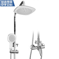 中宇(JOYOU)精铜铸一体花洒套装铜质花洒空气注入增压花洒 圆形升降淋浴花洒淋浴套装双出水挂墙式花洒JY04832