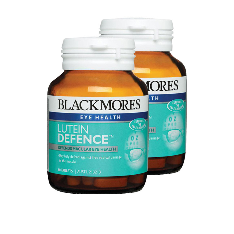 2瓶x60片]叶黄素越橘视力片 成人保健 缓解眼部疲劳 blackmores澳佳宝