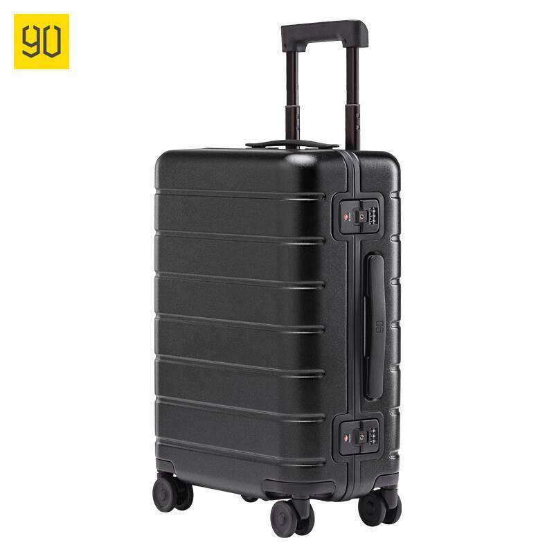 小米(MI) 90分框体旅行箱24英寸密码锁行李箱 大容量轻盈行李箱静音万向轮密码锁登机箱 黑色24英寸