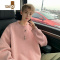 YANXU美式复古卫衣男潮牌百搭宽松休闲外套绒套头上衣服