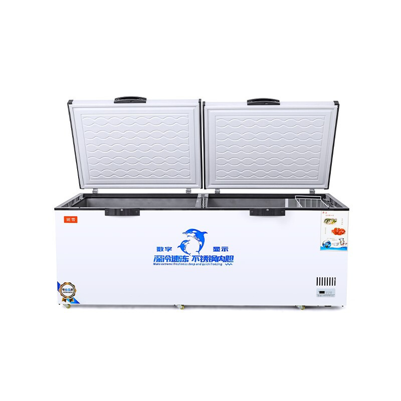 赫强卧式冷柜BC/BD-728不锈钢内胆卧式冰箱冷柜大冰柜冷藏双温商用大容量小冰柜冷冻柜家用冰柜冷柜家用冰柜冷柜商用