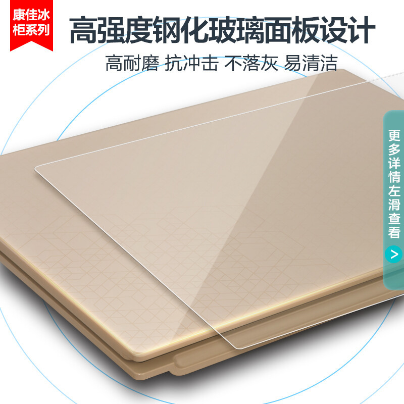 康佳(KONKA)102升家用小冰柜冷藏冷冻一级能效节能单温母乳小冰箱小型玻璃面板冷柜智能减霜BD/BC-102DTG
