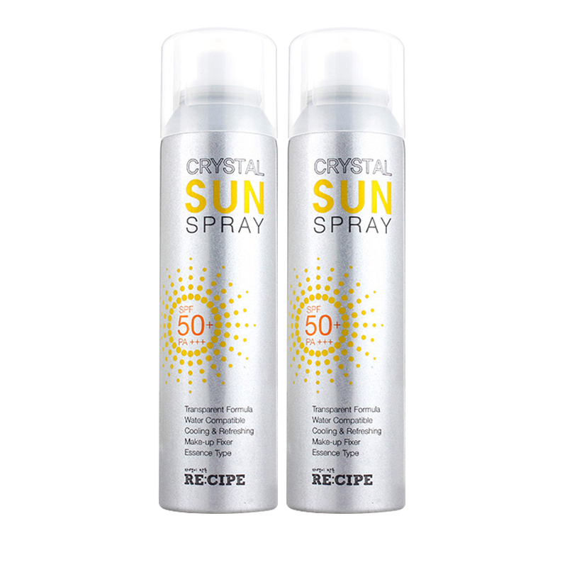莱斯璧(RE:CIPE)水晶 防晒保湿喷雾SPF50+ PA+++大人小孩皆可使用防晒/隔离 水晶喷雾150ml*2两支