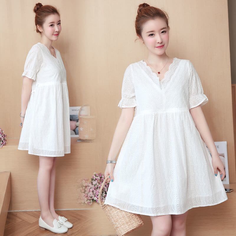 迪鲁奥(DILUAO)孕妇装夏装连衣裙新款孕妇裙时尚2021中长款纯棉夏季上衣外出服图片