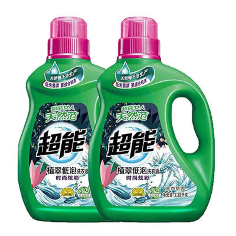WQLQ超能植萃低泡洗衣液(时尚炫彩)3.38kg*2瓶