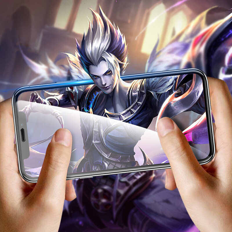 ESCASE 苹果11pro/x/xs钢化膜 iphonex手机膜全屏进口板硝子6D防爆进口全玻璃不碎边ES09s黑色
