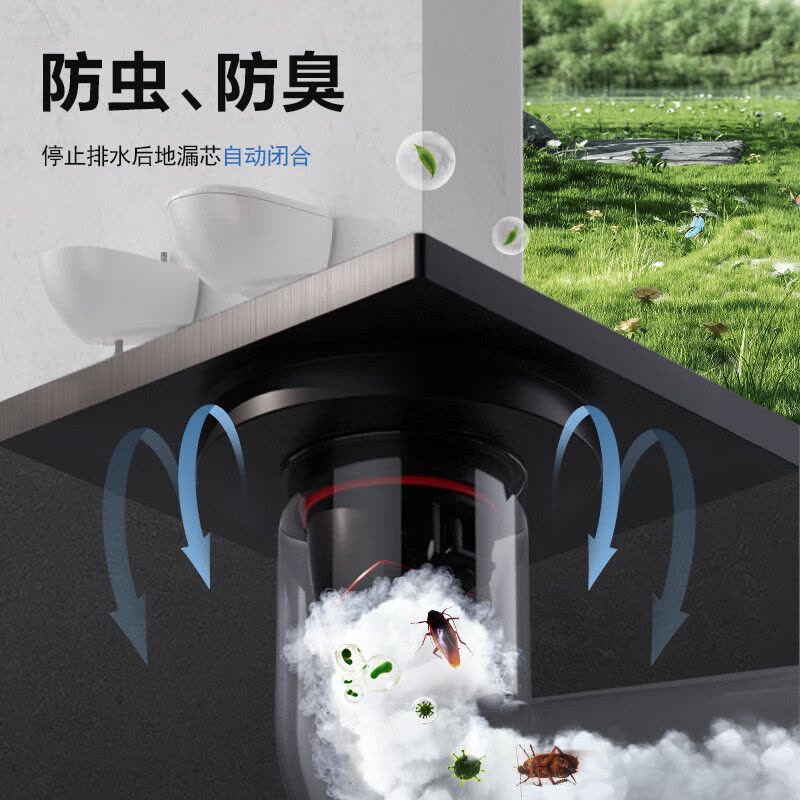 雨虹飞鱼地漏全铜枪灰防臭卫生间地漏通用洗衣机下水道防臭神器图片