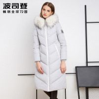 波司登BOSIDENG女士冬季常规款长款保暖女款加长羽绒服 女B1601178