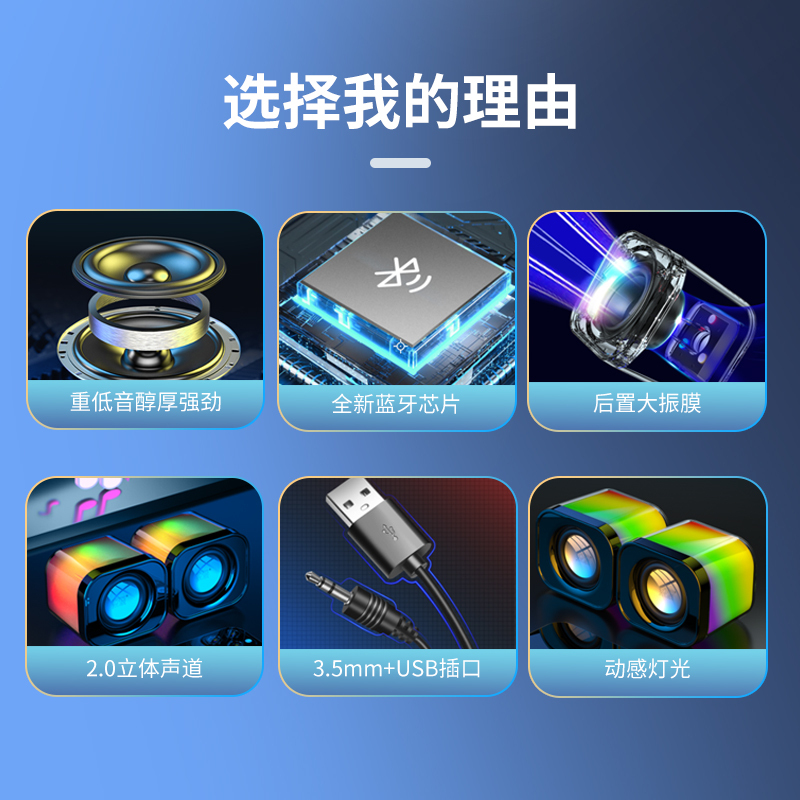 索爱(soaiy) A25电脑音响台式机家用桌面小型音箱笔记本蓝牙有线迷你喇叭