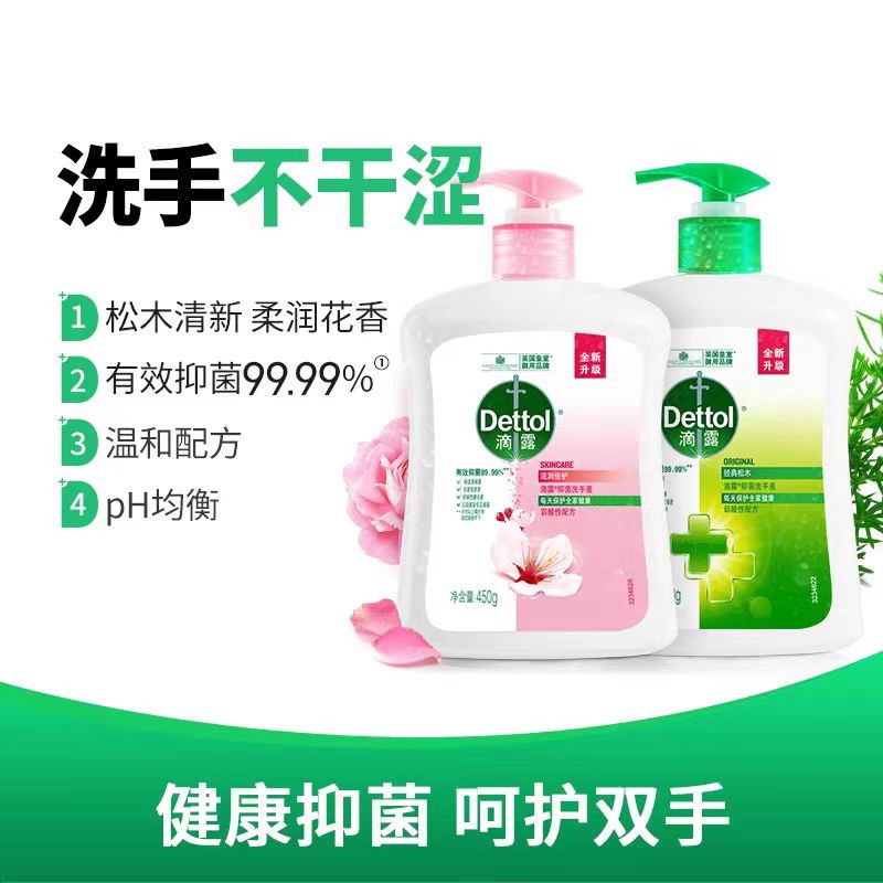 滴露抑菌洗手液滋润倍护+经典松木450g+450g高清大图