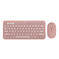 罗技(Logitech) PEBBLE 2 COMBO无线键鼠套装 蓝牙办公鼠标鹅卵石套装双模ipad键盘Mac 云霞粉