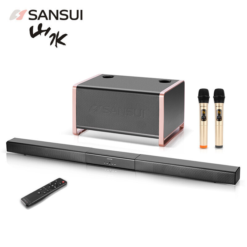 山水(SANSUI) 91W电视音响客厅家用回音壁5.1家庭影院K歌蓝牙音箱 (内置K歌功放+双U段话筒)