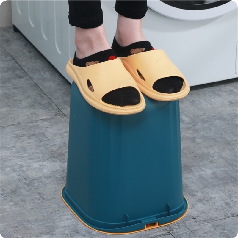 鑫环境 垃圾桶无盖带压圈创意北欧波浪纹加厚家用客厅卧室厨房卫生间纸篓高清大图