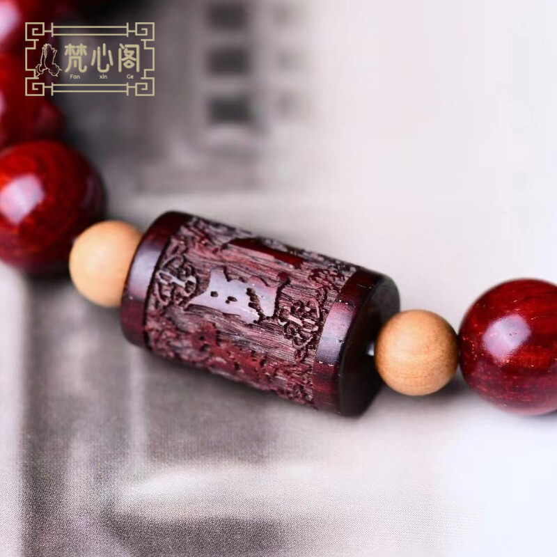 [梵心阁]印度小叶紫檀手串 多金星款 佛珠文玩 老料木手链 带星 男女礼物念珠 0.6-2.0可选[原创国潮]
