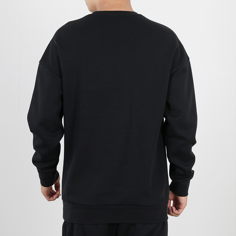 阿迪达斯 (adidas)卫衣男装新款运动长袖上衣黑色宽松套头衫GM4446