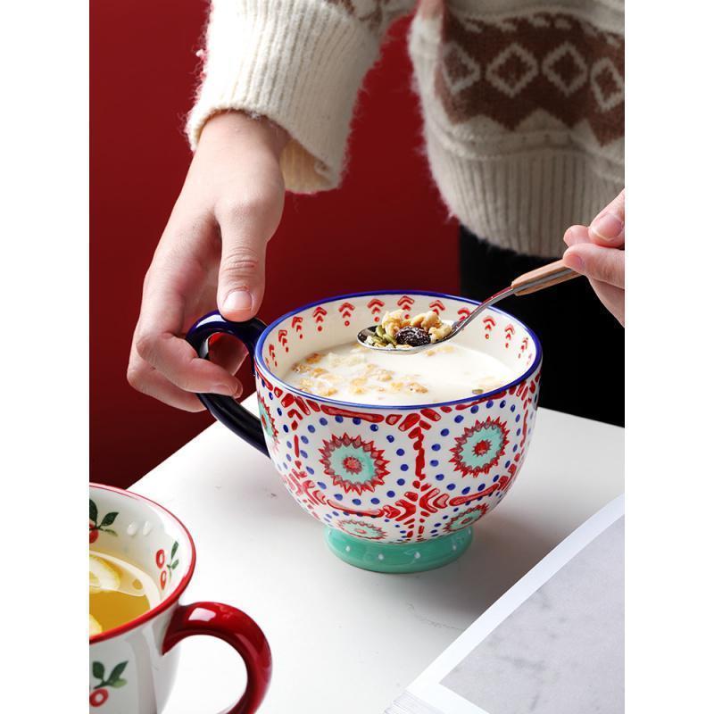家柏饰(CORATED)欧式复古马克杯陶瓷喝水杯燕麦早餐杯女家用咖啡杯大容量杯子高清大图