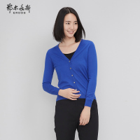 鄂尔多斯ERDOS 秋冬精纺V领开衫女式羊绒衫女士针织衫/毛衣
