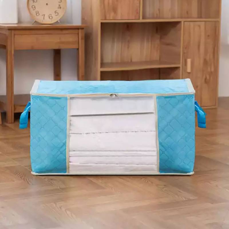 云曳无纺布收纳袋蓝色大号150g高清大图