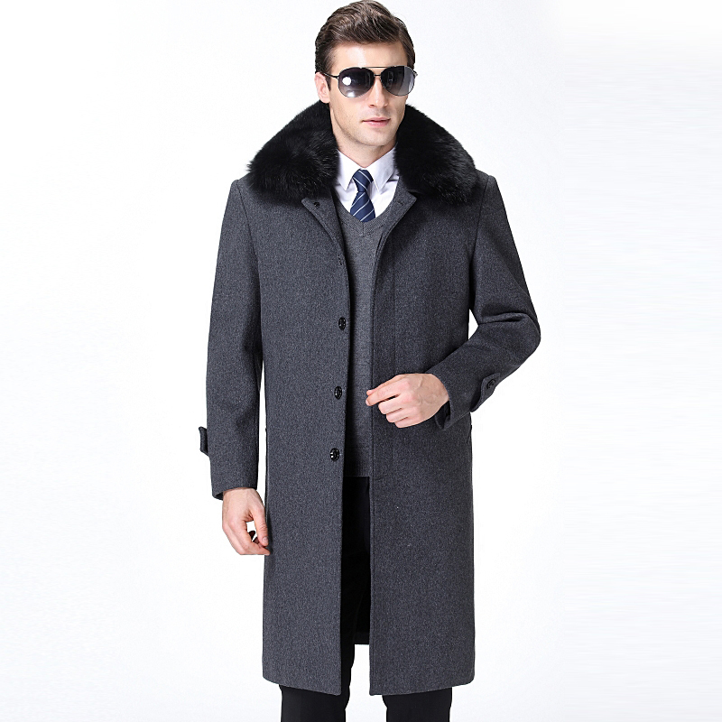 chenwolves男士大衣 高端呢子羊绒大衣羊毛呢子大衣男中老年过膝长款