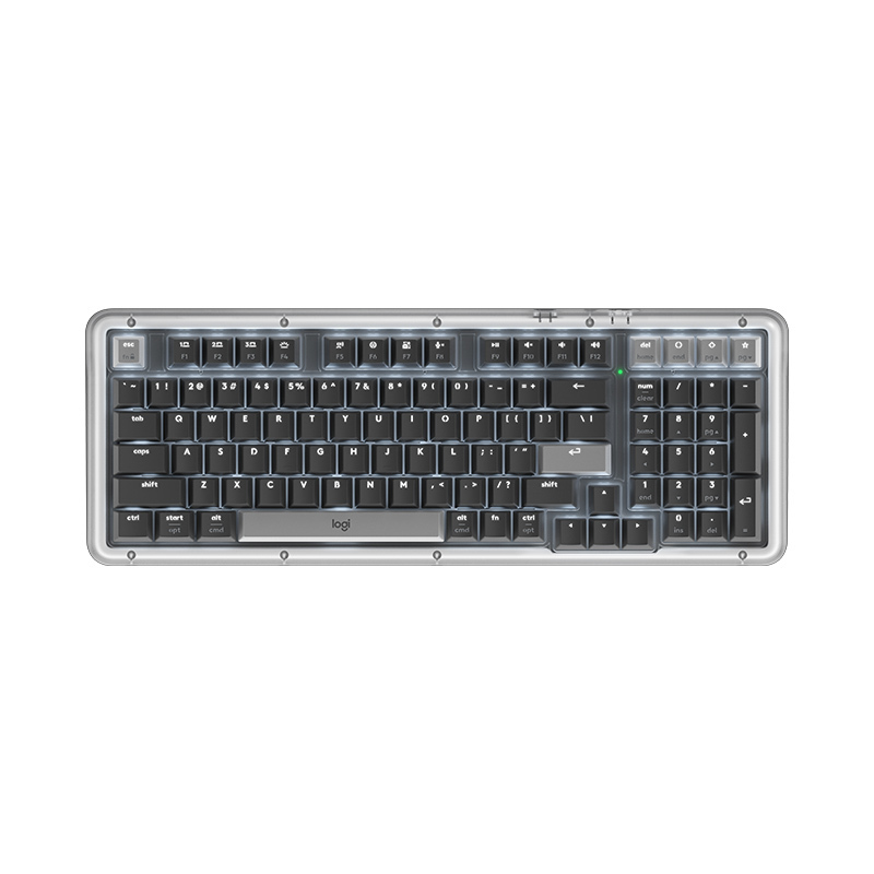 罗技(Logitech)K98M琥珀系列机械键盘无线蓝牙双模AI客制化热插拔gasket结构游戏办公98键盘 黑色