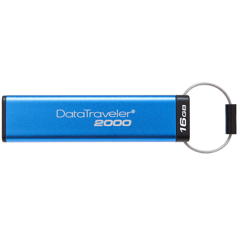 金士顿(Kingston)DT2000 16GB U盘 USB3.1 读速 120MB/s 加密U盘