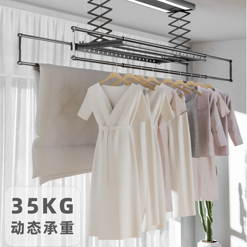 海尔(Haier)电动智能晾衣架洗晒联动双灯柔光自动伸缩低躁设计HL-S2E3S高清大图