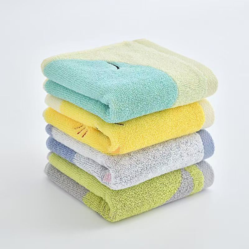 洁丽雅纯棉儿童毛巾家用全棉吸水卡通擦脸不掉毛小面巾48*25cm 4条装高清大图