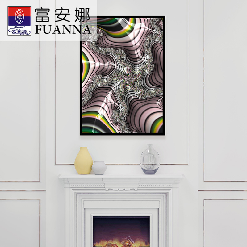 富安娜轻奢壁画抽象卧室床头壁画装饰画横版竖版酒店现代简约挂画单幅原生之界