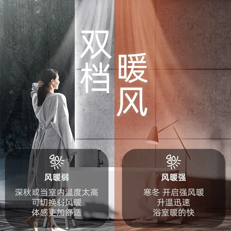 奥普风暖浴霸A7 集成吊顶式 嵌入式五合一智能卫生间浴室暖风机浴霸灯 苏宁自营暖风模块 家装建材 风暖型